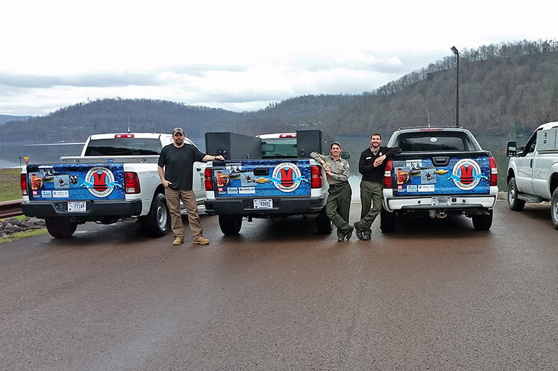 Youghiogheny River Lake staff in Pennsylvania with their Tailgate Wraps